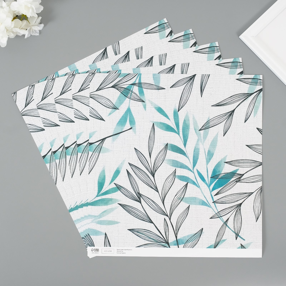 Бумага для скрапбукинга "Изящные веточки"