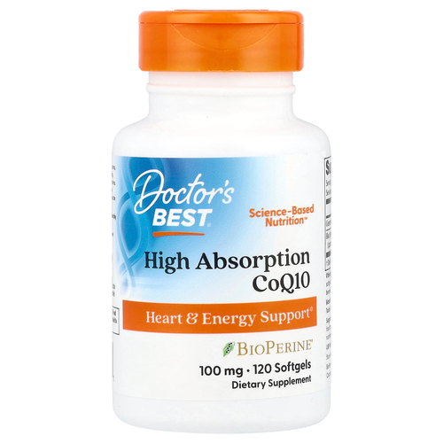 Doctor's Best, легкоусвояемый коэнзим Q10, 100 мг, 120 капсул