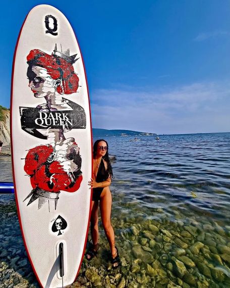 Надувная SUP-доска JS Board Dark Queen RQ335 335х82х15 см полный комплект