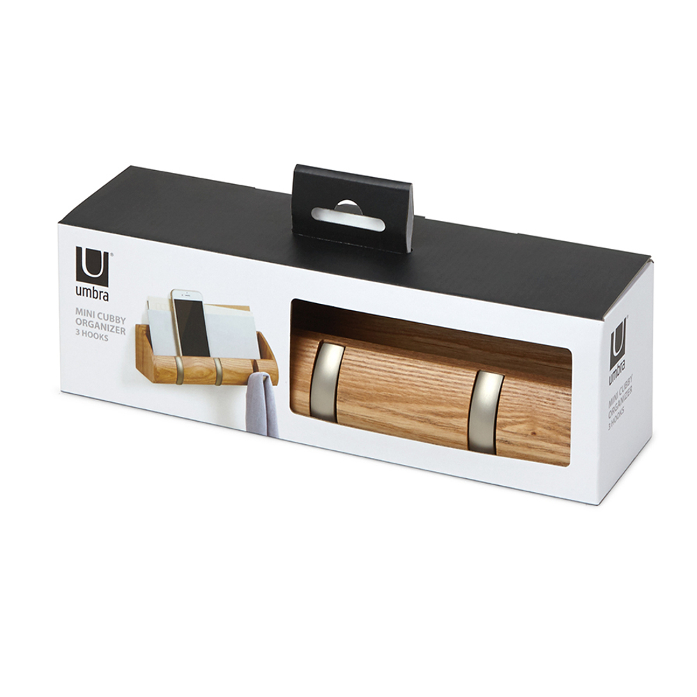 Вешалка--органайзер cubby mini натуральное дерево