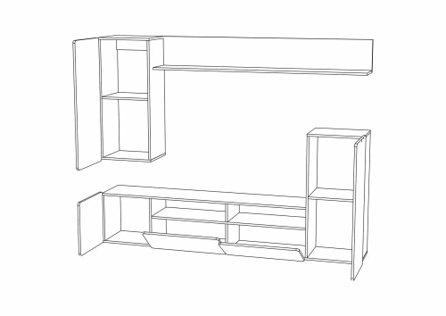Гостиная "Лия" (2130х1700х350мм)