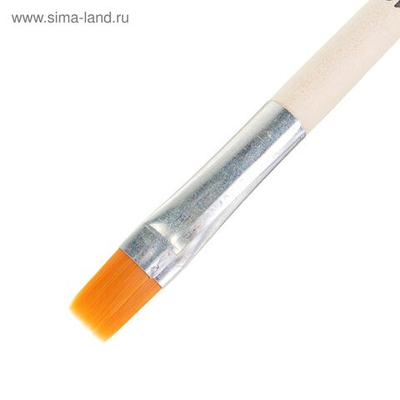 Кисть для рисования, Синтетика Плоская №12 (ширина обоймы 12 мм; длина волоса 14 мм), деревянная ручка, Calligrata