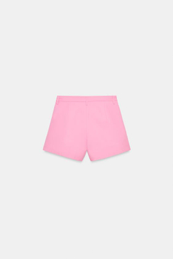 ZARA ШОРТЫ С ЗАЩИПАМИ — ZW COLLECTION, РОЗОВЫЙ