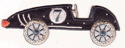 Термоаппликация HKM "Rennwagen mit silber Pailletten", 10 х 6 см, 1 шт (10206100/121214/0010869/03_Г