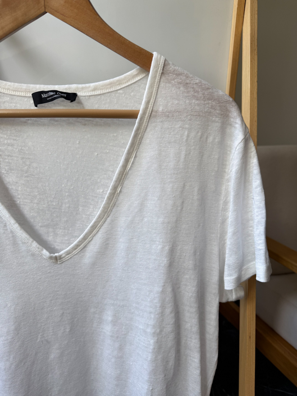 Льняная футболка Massimo Dutti, L