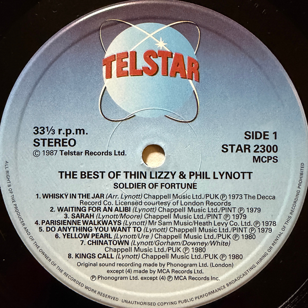 Phil Lynott And Thin Lizzy – The Best Of - Soldier Of Fortune (Англия 1987г.) Т