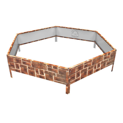 Клумба многоугольная оцинкованная с ножками 1 ярус Кирпич