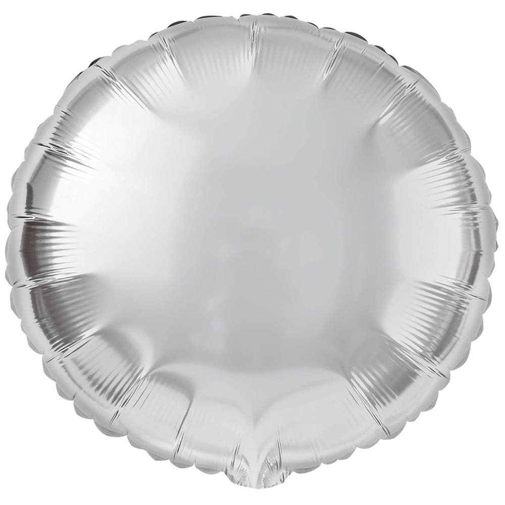 Шар фольгированный Круг 46 см (Серебряный)
