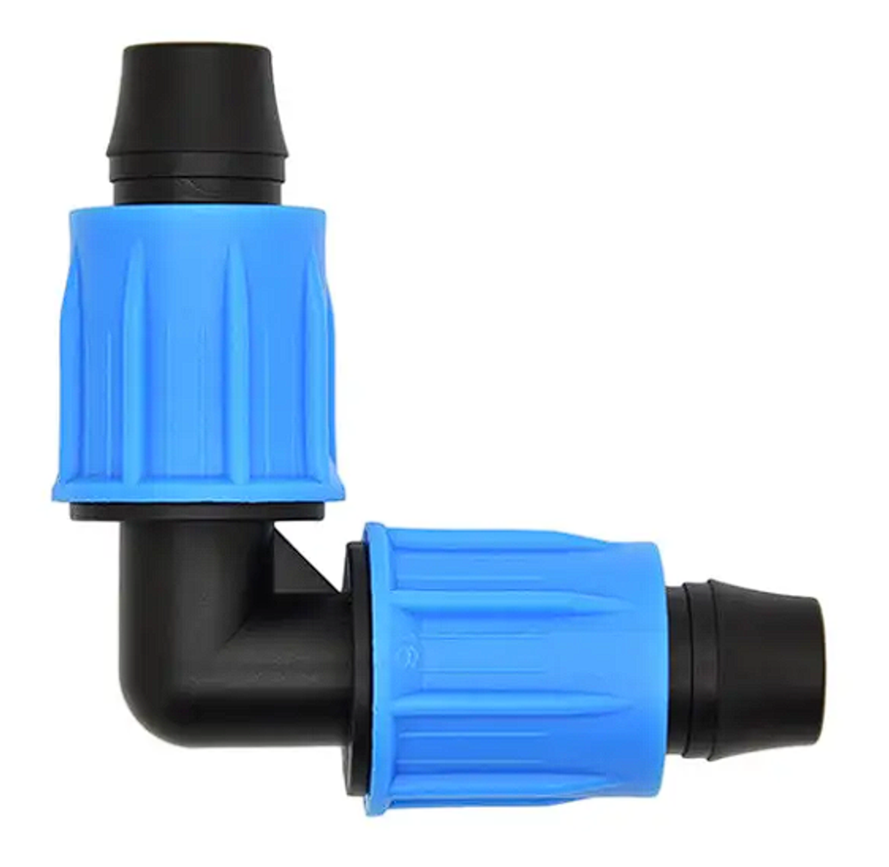 Угол для капельной трубки с гайками (зажимной)