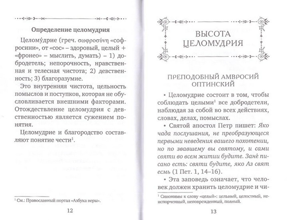 Что такое целомудрие. Поучения Оптинских старцев