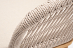 "Марсель" стул плетеный из роупа, основание дуб, роуп бежевый круглый, ткань бежевая 052