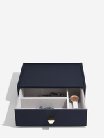 Органайзер для украшений и часов со стеклянной крышкой Stackers Classic Jewellery Box, 4 секции - White Pebble (White Pebble / серый / White Pebble / 500)