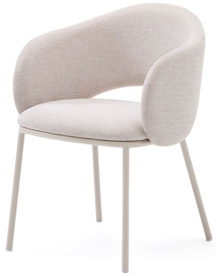 Стул Maina бежевого цвета со стальными ножками бежевого цвета Испания la Forma