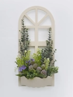 Панно на стену для интерьера "Окно с цветами"