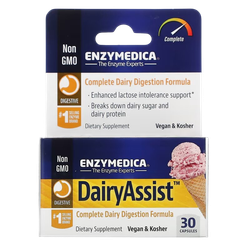 Enzymedica Dairy Assist 30 capsules , Усвоение лактозы и молочного белка