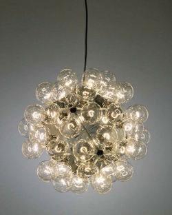 Эффектная дизайнерская люстра с прозрачными стеклянными плафонами в форме шаров ✨