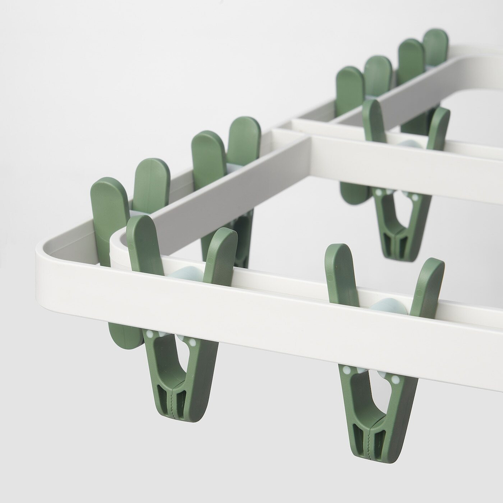 IKEA SLIBB  (ИКЕА СЛИББ)  -  Подвесная сушилка 24 прищепки, зеленый
