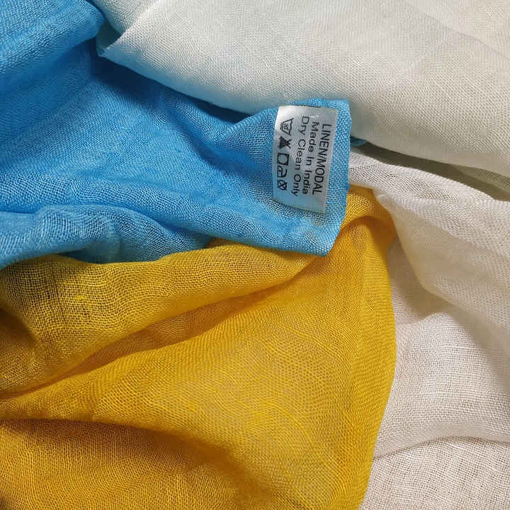 Палантины материал Вискозное волокно (Modal), Лён цвет белый голубой желтый размер 190х67 см.