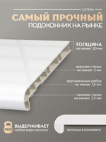 Подоконник пластиковый Эстера белый глянцевый