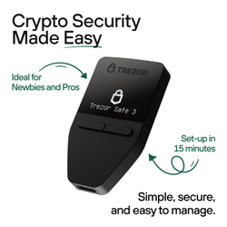 Trezor Safe 3 — Аппаратный криптокошелек с защитой Passphrase и Secure Element Безопасное хранение, покупка и управление цифровыми активами (Cosmic Black)