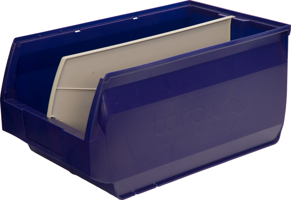 Ящик сплошной 500×310×250 мм, объем 38.75 л., арт.: 5006, синий, код: 10043