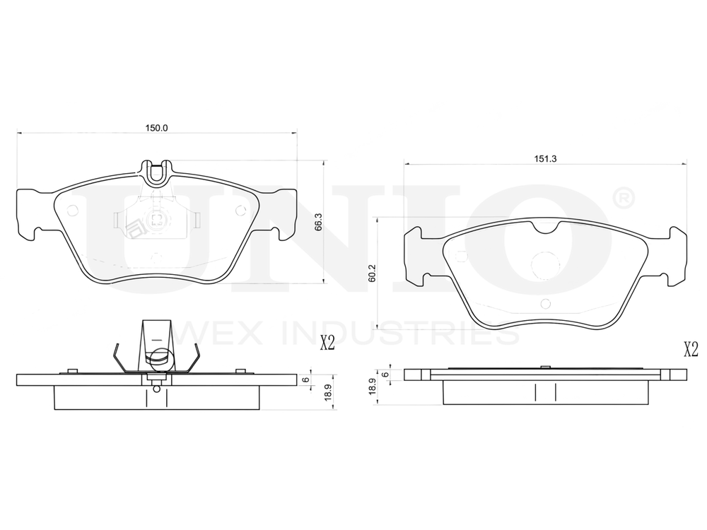 Колодки тормозные диск. передние UNIO BRP-20412