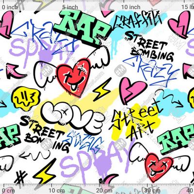Яркий разноцветный граффити паттерн стрит уличный стиль любовь рэп by alain_caster 349 DPI