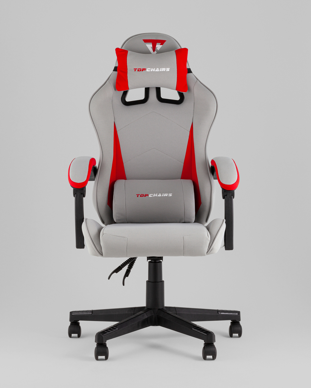 Кресло спортивное TopChairs Phantom ткань серо-красный