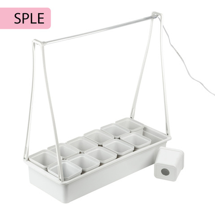 ULT-P34N-10W-SPLE IP65 WHITE 12 Набор Минисад. светильник для растений светодиодный с подставкой. Спектр для фотосинтеза. 12 кашпо в-к. белые. TM ФитоЛето