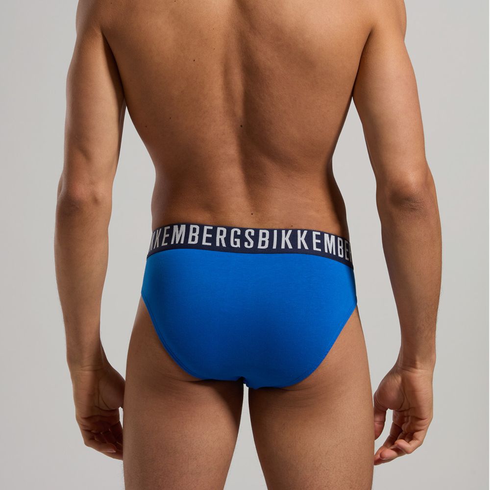 Мужские трусы брифы синие набор 2 в 1 Bikkembergs FASHION PUPINO BKK1USP06BI