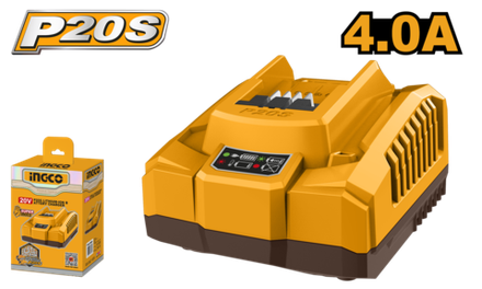 Быстрое интеллектуальное зарядное устройство INGCO FCLI20411 INDUSTRIAL 20 В