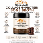 Terra Origin, Bone Broth с коллагеном и протеином, шоколад, 518 г (18,27 унции)