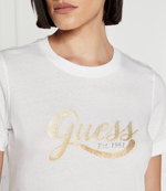 Футболка GLITTERY LOGO GUESS - белый(W4YI09 JA914)