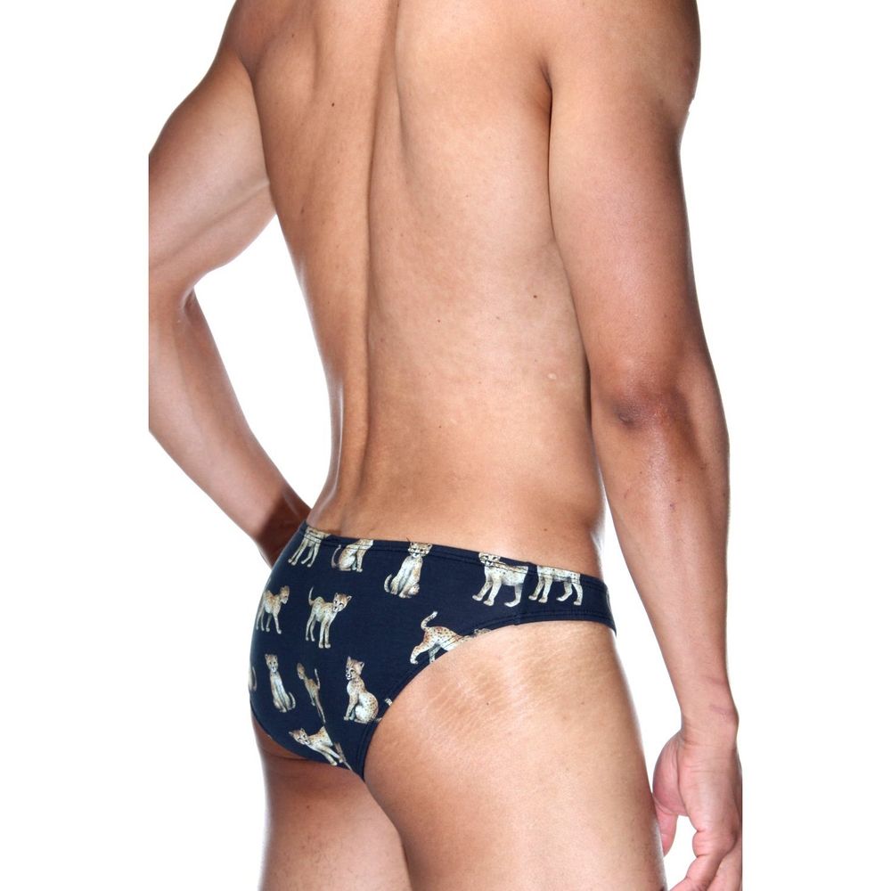 Мужские трусы слипы темно-синие с принтом DARKZONE DZN6486