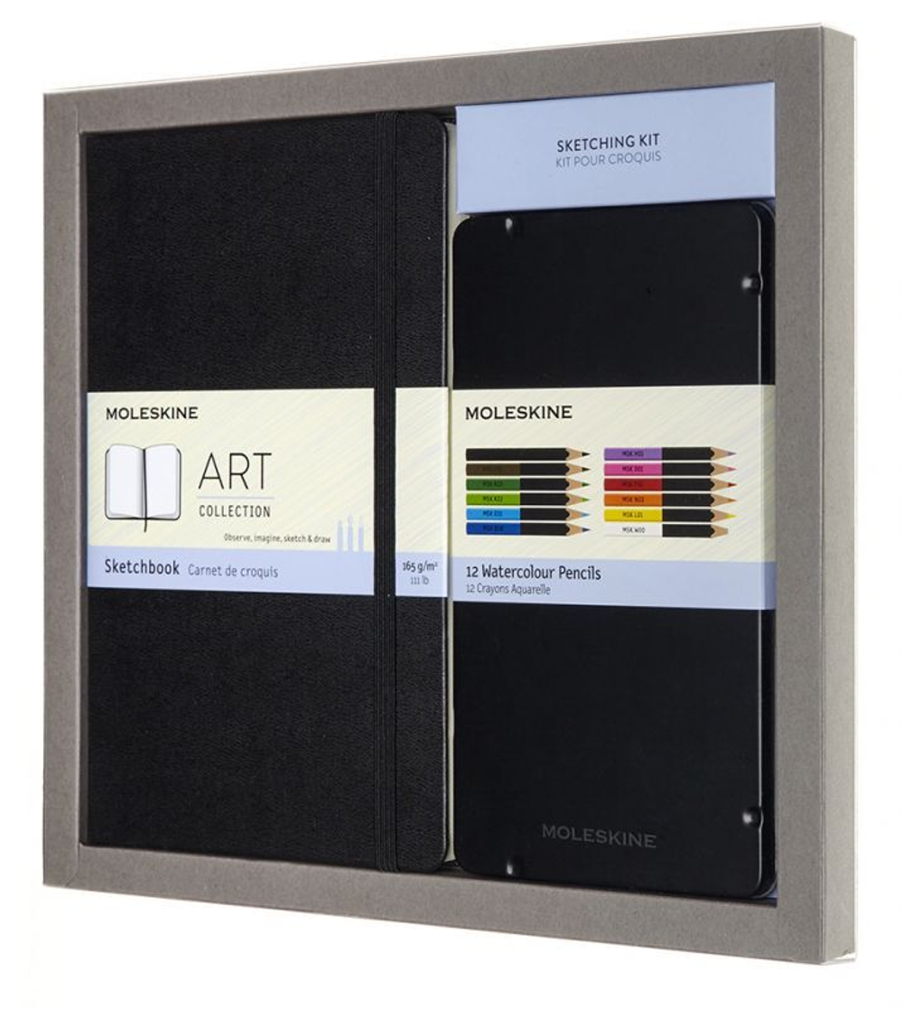 Набор Moleskine Art Collection Sketching Kit блокнот для рисования/12 акварельных карандашей в футляре (BUNDARTCOLA)