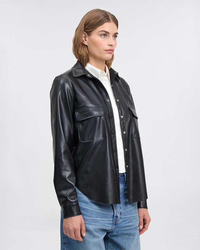 Mes Demoiselles Рубашка черная из экокожи