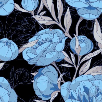 Голубые пионы