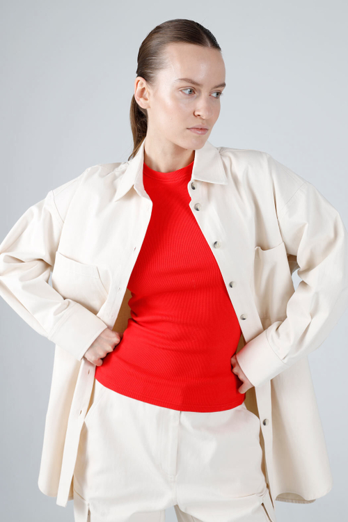 Майка лапша (basic), нюд хлопок