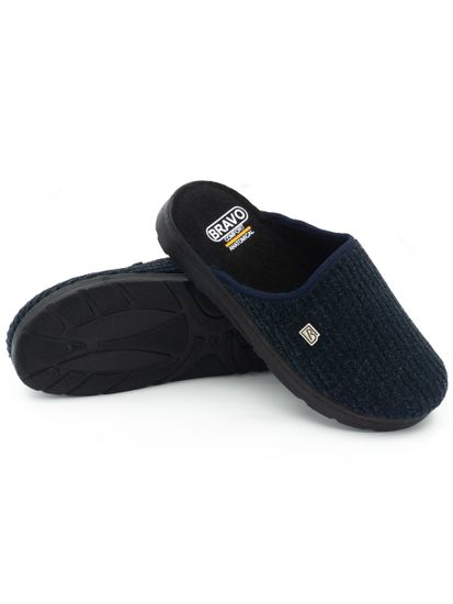 508M | "Ivan Zima" | Мужские тапочки-сабо (темно-синий вельвет)