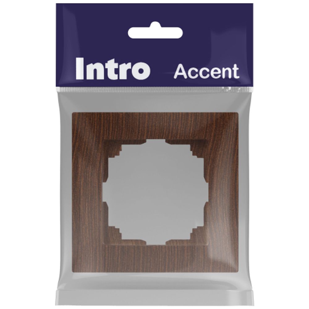 Рамка для розеток и выключателей Intro Accent 6-501-10 на 1 пост, СУ, венге