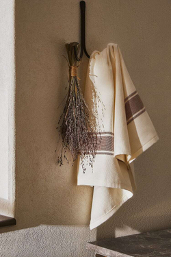 ZARA HOME ПОЛОСАТОЕ КУХОННОЕ ПОЛОТЕНЦЕ ИЗ ХЛОПЧАТОБУМАЖНОЙ ТКАНИ, ЧЕРЕПИЧНЫЙ