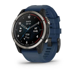 Умные часы Garmin Quatix 7 Sapphire титановый с синим силиконовым ремешком