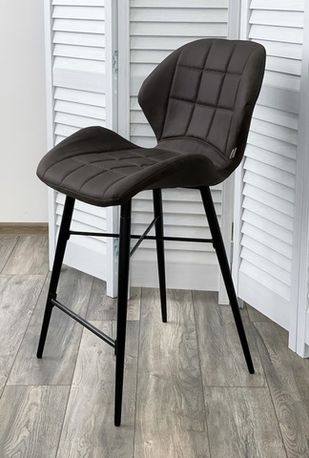 Полубарный стул MARCEL COWBOY-#104 темно-серый (H=65cm), ткань микрофибра