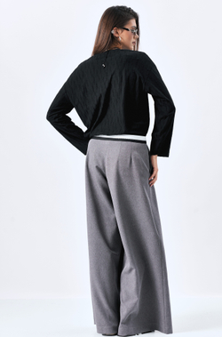 Брюки широкие 1227 серый меланж