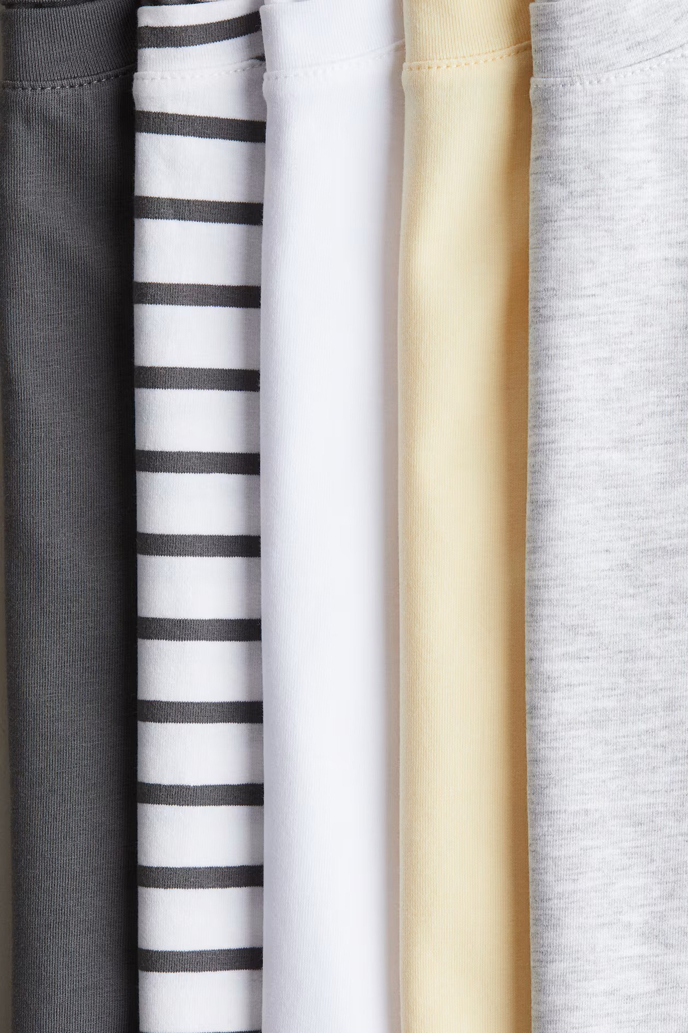 H&M Набор из 5 хлопковых футболок, светло-желтый