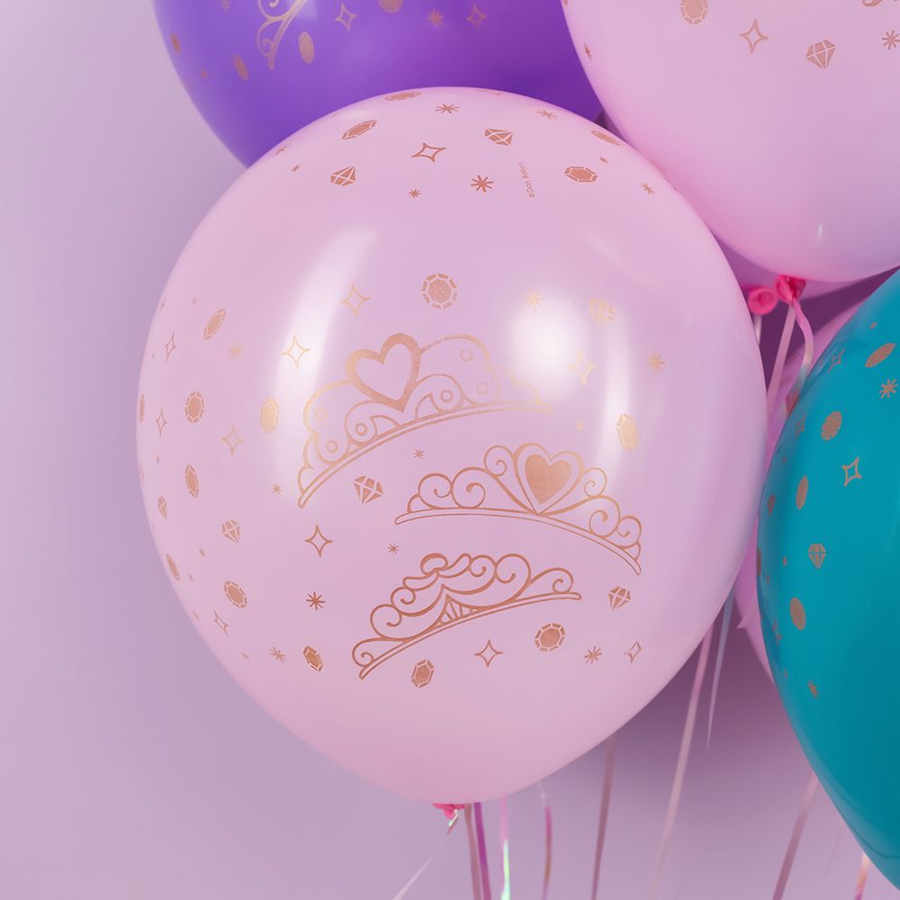 Шар (12''/30 см) С Днем Рождения, Принцесса, Ассорти, пастель, 5 ст, 25 шт.