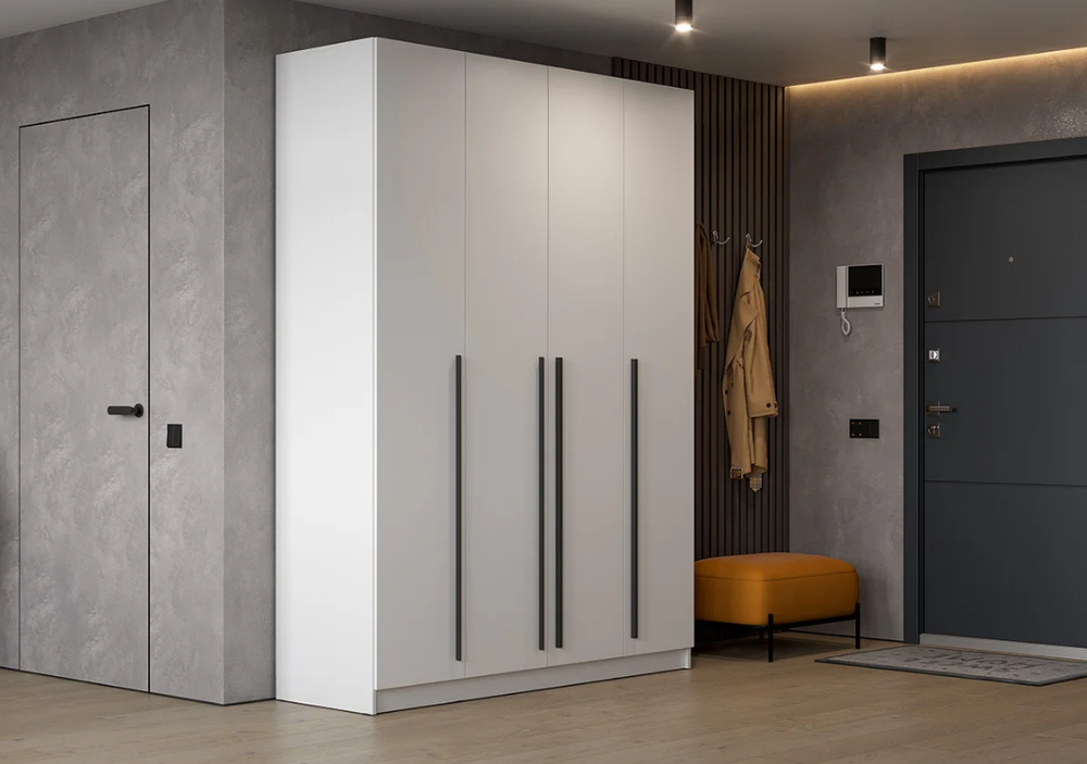 Шкаф четырехстворчатый Берген 1600 (белое дерево/белое дерево), Интерьер Центр, г.Пенза