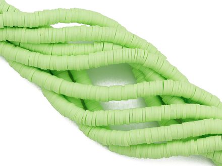 Нить каучуковых бусин 4мм, зеленое яблоко