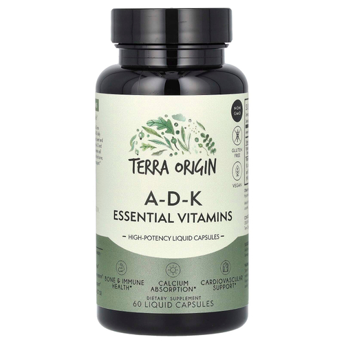 Terra Origin, ADK Essential Vitamins, 60 жидких капсул