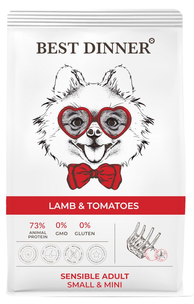 Корм сухой Best Dinner Sensible Mini Lamb &amp; Tomatoes для взрослых собак мелких пород с ягнёнком и томатом 3 кг